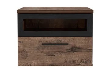 Cannop Sängbord 52 cm med Förvaring Låda + Hylla - Brun/Svart - Products - Möbler - Bord & matgrupp - Avlastningsbord & sidobord - Sängbord & nattduksbord