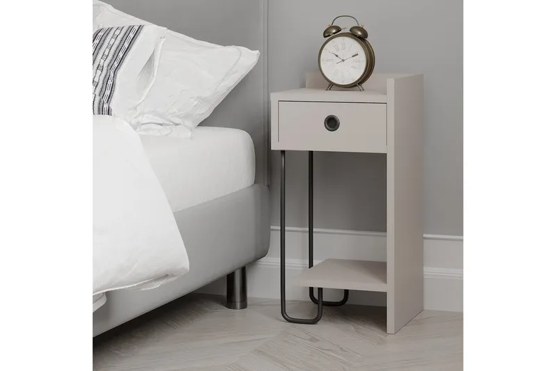 Sirius Sängbord 32x30 cm Ljusbrun - Hanah Home - Products - Möbler - Bord & matgrupp - Avlastningsbord & sidobord - Sängbord & nattduksbord