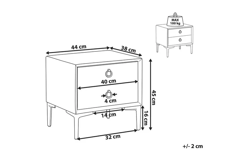 Sängbord Sezanne Vit, Svart - Vit, Svart - Products - Möbler - Bord & matgrupp - Avlastningsbord & sidobord - Sängbord & nattduksbord