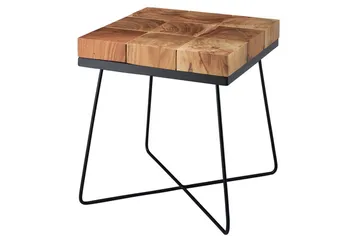 Sido bord Wohnling Massivt trä Blockstil Pulverlackerad metallram Industriell - Products - Möbler - Bord & matgrupp - Avlastningsbord & sidobord - Brickbord & småbord