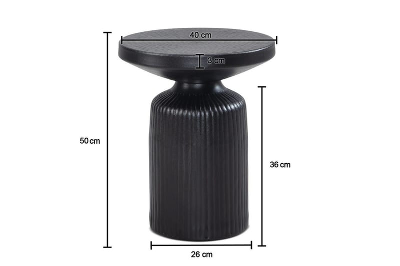 Sido bord Wohnling Metall Rund 40 cm Svart Hamrad Look Industriell - Products - Möbler - Bord & matgrupp - Avlastningsbord & sidobord - Brickbord & småbord