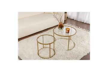 Soffbordset 2 delar Rikiya Sm å Guldtransparent - Guldtransparent - Products - Möbler - Bord & matgrupp - Avlastningsbord & sidobord - Satsbord