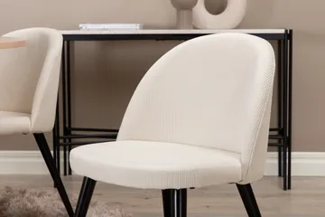 Biana Matgrupp 110 cm Rund inkl 4 Valera Manchesterstolar - Beige/Svart - Products - Möbler - Bord & matgrupp - Matgrupp