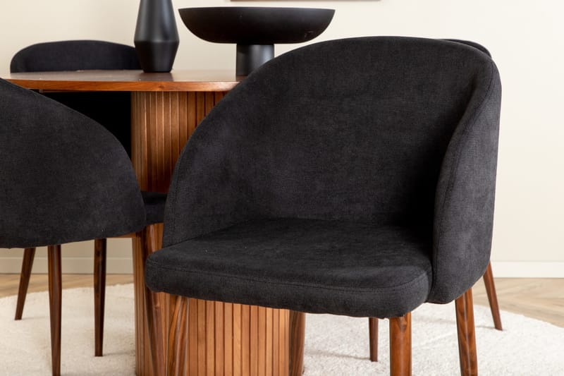 Bianca Matgrupp 110 cm Rund med 4 Arch stolar - Svart - Products - Möbler - Bord & matgrupp - Matgrupp