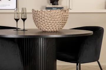 Bianca Matgrupp 110 cm Rund med 4 Berit stolar - Svart - Products - Möbler - Bord & matgrupp - Matgrupp