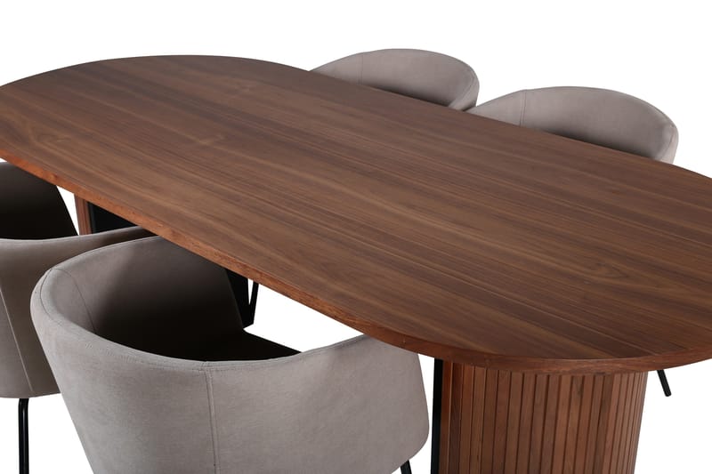 Bianca Matgrupp 200 cm Oval med 4 Berit stolar - Beige - Products - Möbler - Bord & matgrupp - Matgrupp