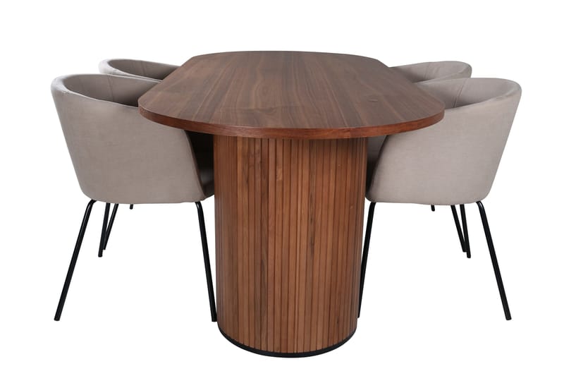 Bianca Matgrupp 200 cm Oval med 4 Berit stolar - Beige - Products - Möbler - Bord & matgrupp - Matgrupp
