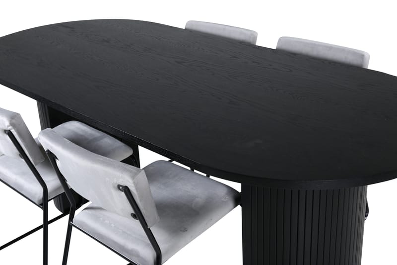 Bianca Matgrupp 200 cm Oval med 4 Kenth stolar - Svart - Products - Möbler - Bord & matgrupp - Matgrupp