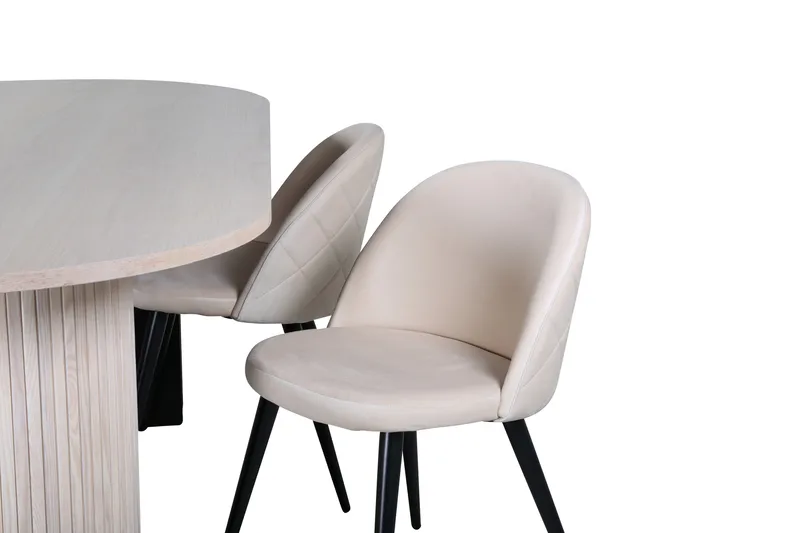 Bianca Matgrupp 200 cm Oval med 4 Velvet stolar - Svart - Products - Möbler - Bord & matgrupp - Matgrupp