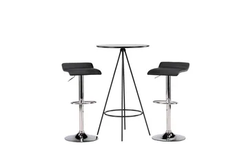 Bistro Matgrupp 60 cm Rund med 2 Jonna stolar - Svart - Products - Möbler - Bord & matgrupp - Matgrupp