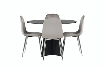 Bootcut Matgrupp 110 cm Rund med 4 Eva stolar - Svart - Products - Möbler - Bord & matgrupp - Matgrupp