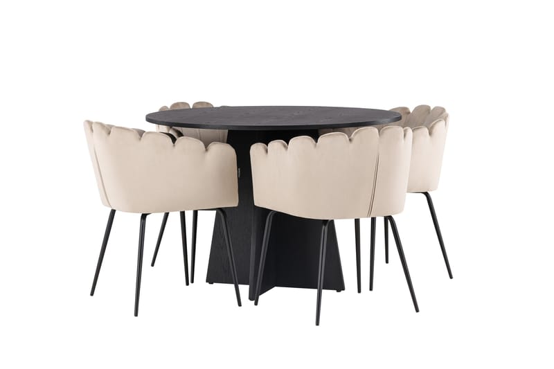 Bootcut Matgrupp 110 cm Rund med 4 Limhamn stolar - Beige - Products - Möbler - Bord & matgrupp - Matgrupp