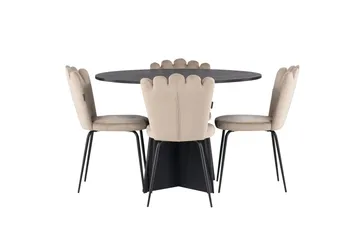 Bootcut Matgrupp 110 cm Rund med 4 Limhamn stolar - Beige - Products - Möbler - Bord & matgrupp - Matgrupp