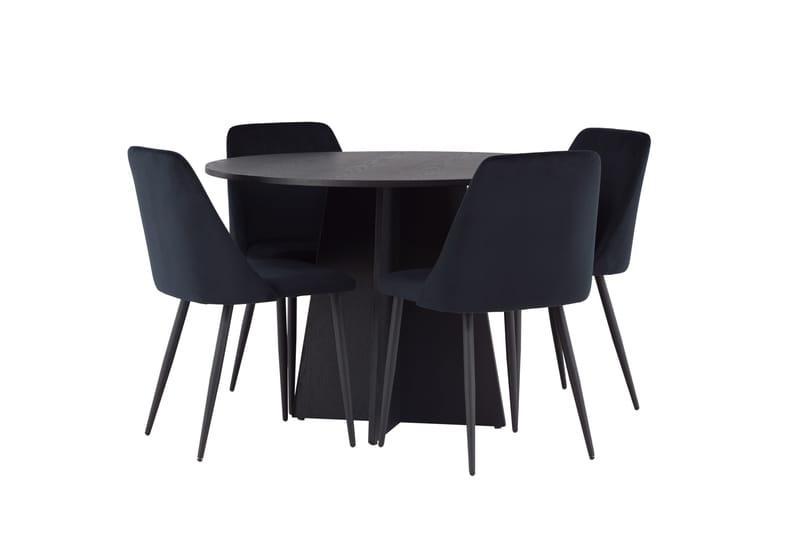 Bootcut Matgrupp 110 cm Rund med 4 Night stolar - Svart - Products - Möbler - Bord & matgrupp - Matgrupp