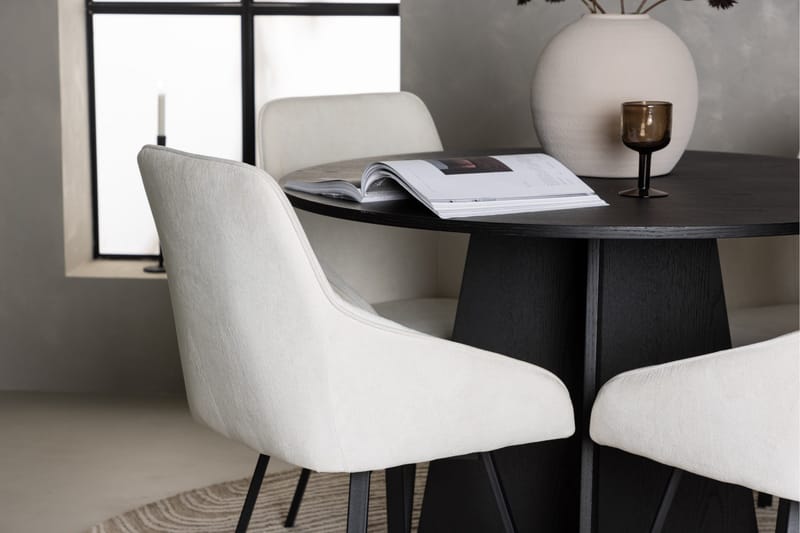 Bootcut Matgrupp 110 cm Rund med 4 Rosie stolar - Beige - Products - Möbler - Bord & matgrupp - Matgrupp