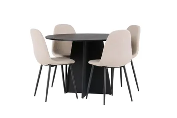 Bootcut Matgrupp 110 cm Rund med 4 Polar stolar - Beige - Products - Möbler - Bord & matgrupp - Matgrupp