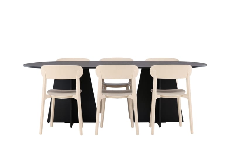 Bootcut Matgrupp 230 cm Oval med 6 Åstol stolar - Svart - Products - Möbler - Bord & matgrupp - Matgrupp