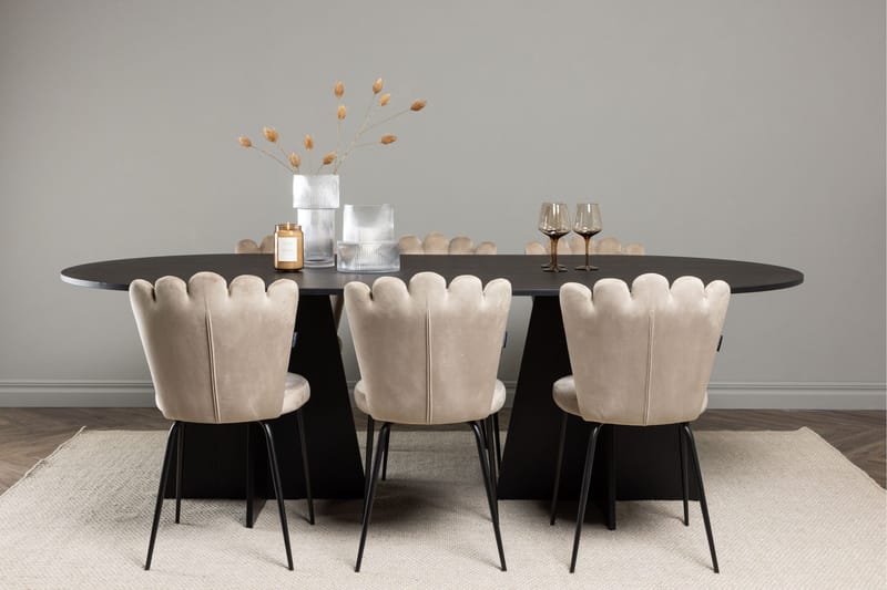 Bootcut Matgrupp 230 cm Oval med 6 Limhamn stolar - Beige - Products - Möbler - Bord & matgrupp - Matgrupp