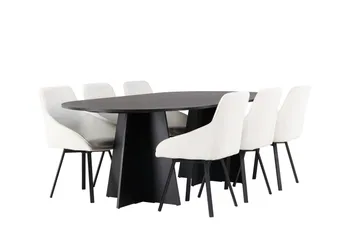 Bootcut Matgrupp 230 cm Oval med 6 Rosie stolar - Beige - Products - Möbler - Bord & matgrupp - Matgrupp