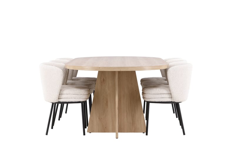 Bootcut Matgrupp 230 cm Rektangulär med 6 Agnes stolar - Whitewash/Vit - Products - Möbler - Bord & matgrupp - Matgrupp