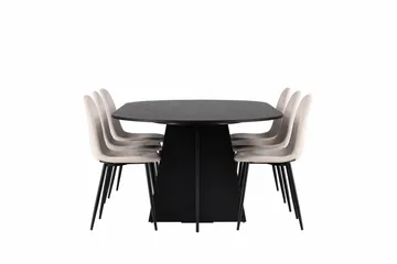 Bootcut Matgrupp 230 cm Rektangulär med 6 Polar stolar - Beige - Products - Möbler - Bord & matgrupp - Matgrupp