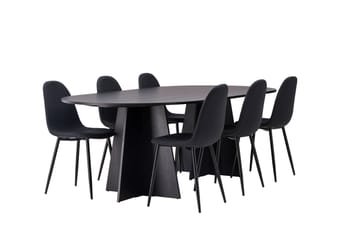 Bootcut Matgrupp 230 cm Rektangulär med 6 Polar stolar - Svart - Products - Möbler - Bord & matgrupp - Matgrupp