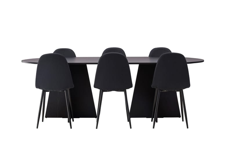 Bootcut Matgrupp 230 cm Rektangulär med 6 Polar stolar - Svart - Products - Möbler - Bord & matgrupp - Matgrupp
