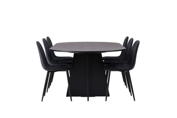Bootcut Matgrupp 230 cm Rektangulär med 6 Polar stolar - Svart - Products - Möbler - Bord & matgrupp - Matgrupp
