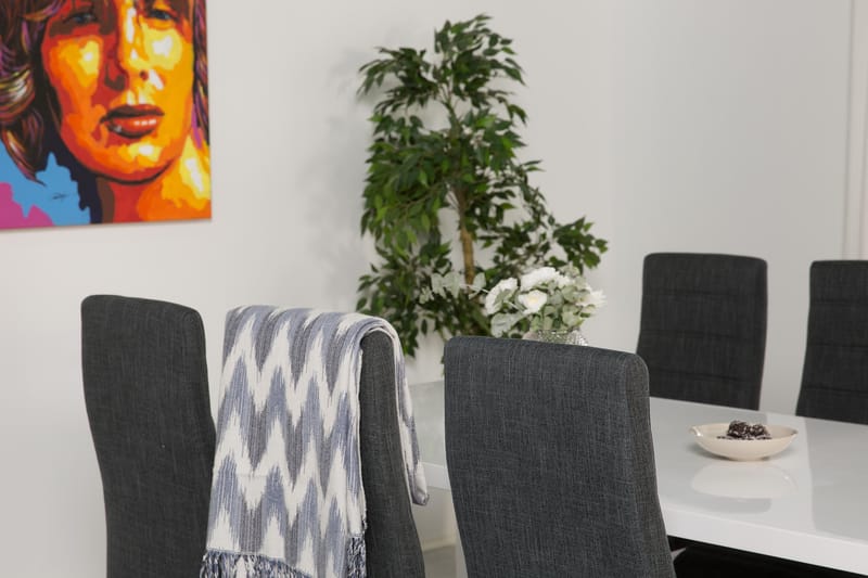 Cibus Matgrupp 180 cm med 6 Cibus Stol - Vit/Mörkgrå - Products - Möbler - Bord & matgrupp - Matgrupp