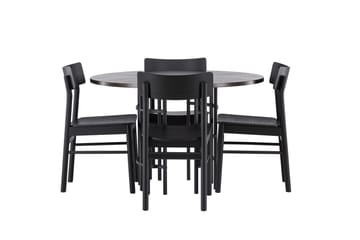 Copenhagen Matgrupp + 4 stolar - Svart/Mocca - Products - Möbler - Bord & matgrupp - Matgrupp