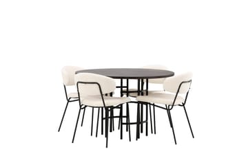 Copenhagen Matgrupp 115 cm Rund med 4 Chico Stolar - Svart - Products - Möbler - Bord & matgrupp - Matgrupp