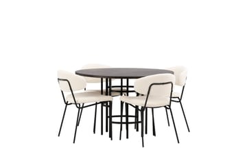Copenhagen Matgrupp 115 cm Rund med 4 Chico Stolar - Svart - Products - Möbler - Bord & matgrupp - Matgrupp