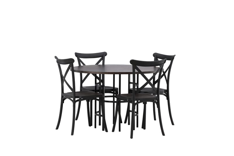 Copenhagen Matgrupp 115 cm Rund med 4 Crosett stolar - Svart - Products - Möbler - Bord & matgrupp - Matgrupp