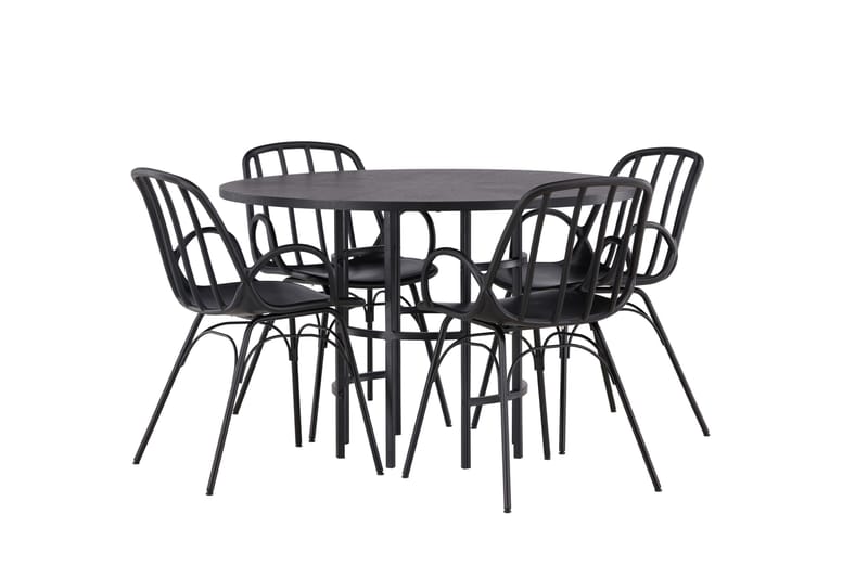 Copenhagen Matgrupp 115 cm Rund med 4 Dyrön stolar - Svart - Products - Möbler - Bord & matgrupp - Matgrupp