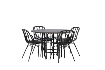 Copenhagen Matgrupp 115 cm Rund med 4 Dyrön stolar - Svart - Products - Möbler - Bord & matgrupp - Matgrupp