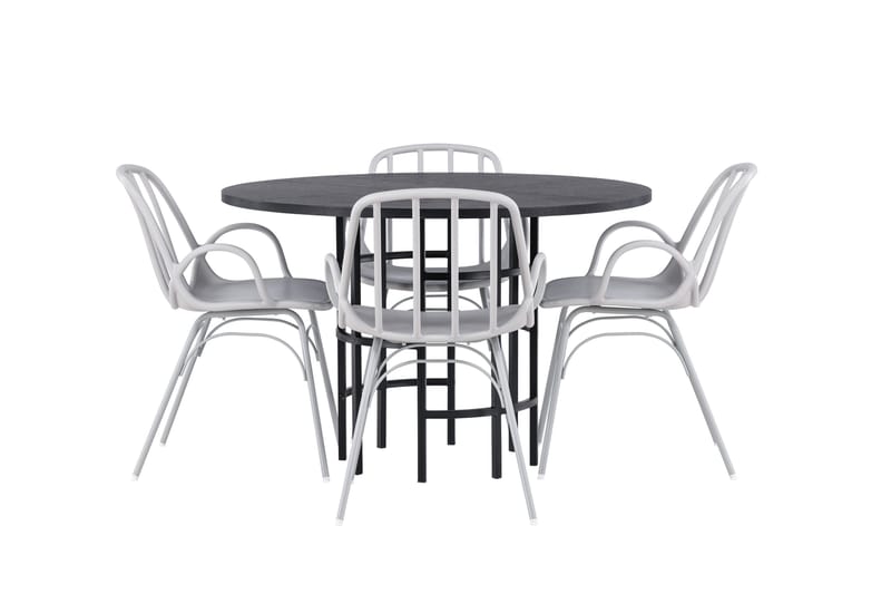Copenhagen Matgrupp 115 cm Rund med 4 Dyrön stolar - Svart - Products - Möbler - Bord & matgrupp - Matgrupp