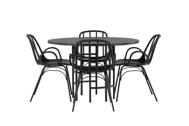 Copenhagen Matgrupp 115 cm Rund med 4 Dyrön stolar - Svart - Products - Möbler - Bord & matgrupp - Matgrupp