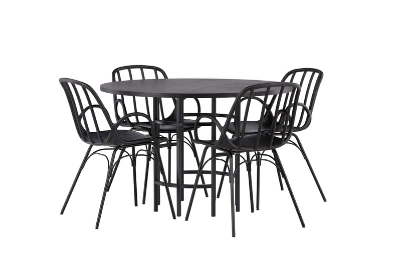 Copenhagen Matgrupp 115 cm Rund med 4 Dyrön stolar - Svart - Products - Möbler - Bord & matgrupp - Matgrupp