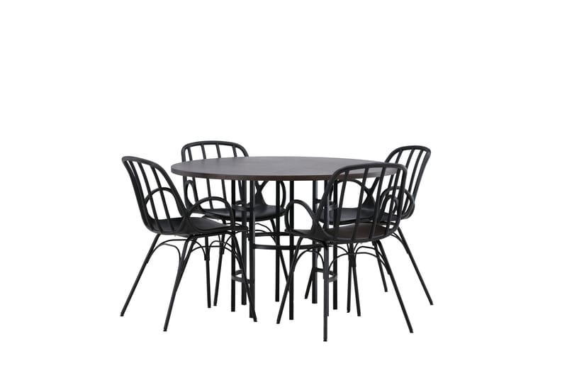 Copenhagen Matgrupp 115 cm Rund med 4 Dyrön stolar - Svart - Products - Möbler - Bord & matgrupp - Matgrupp