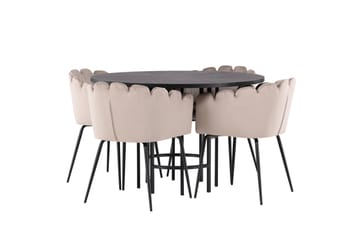 Copenhagen Matgrupp 115 cm Rund med 4 Limhamn stolar - Beige - Products - Möbler - Bord & matgrupp - Matgrupp