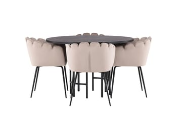 Copenhagen Matgrupp 115 cm Rund med 4 Limhamn stolar - Beige - Products - Möbler - Bord & matgrupp - Matgrupp