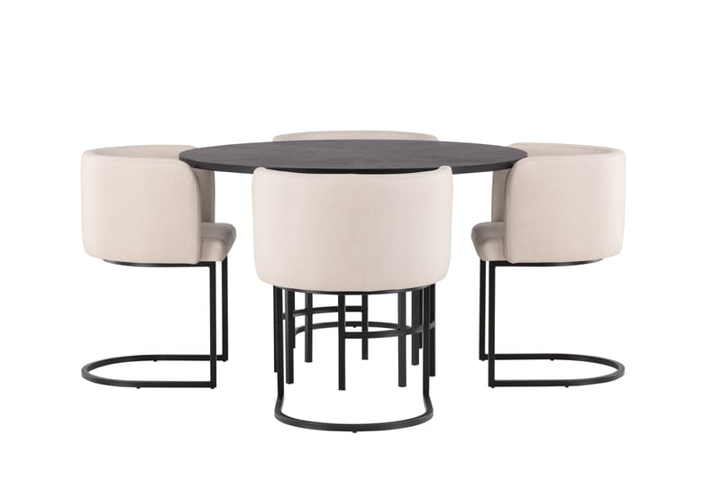 Copenhagen Matgrupp 115 cm Rund med 4 Simrishman stolar - Beige - Products - Möbler - Bord & matgrupp - Matgrupp