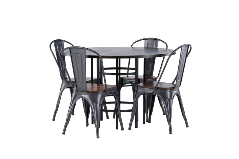 Copenhagen Matgrupp 115 cm Rund med 4 Tempe stolar - Mocca - Products - Möbler - Bord & matgrupp - Matgrupp