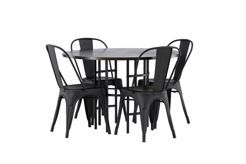 Copenhagen Matgrupp 115 cm Rund med 4 Tempe Stolar - Svart - Products - Möbler - Bord & matgrupp - Matgrupp