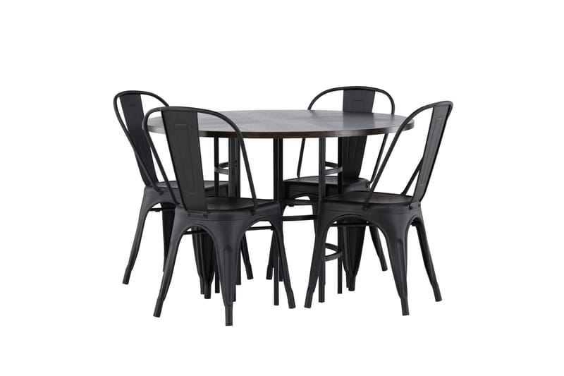 Copenhagen Matgrupp 115 cm Rund med 4 Tempe Stolar - Svart - Products - Möbler - Bord & matgrupp - Matgrupp