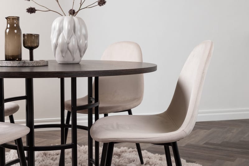 Copenhagen Matgrupp 115 cm Rund med 4 Polar stolar - Beige - Products - Möbler - Bord & matgrupp - Matgrupp