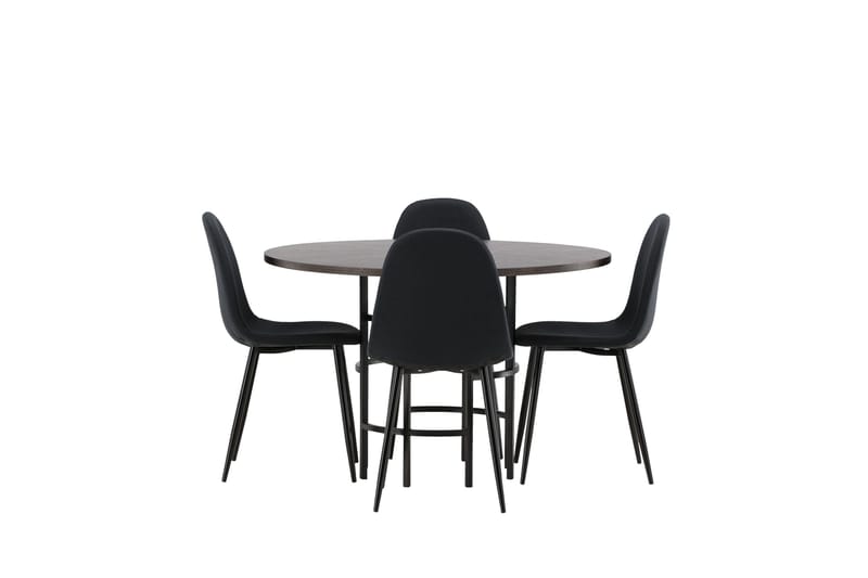 Copenhagen Matgrupp 115 cm Rund med 4 Polar stolar - Svart - Products - Möbler - Bord & matgrupp - Matgrupp