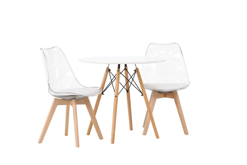 Danburi Matgrupp 60 cm Rund med 2 Edvin stolar - Vit - Products - Möbler - Bord & matgrupp - Matgrupp