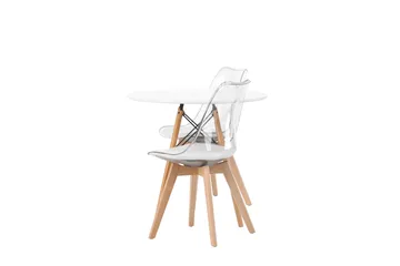 Danburi Matgrupp 60 cm Rund med 2 Edvin stolar - Vit - Products - Möbler - Bord & matgrupp - Matgrupp