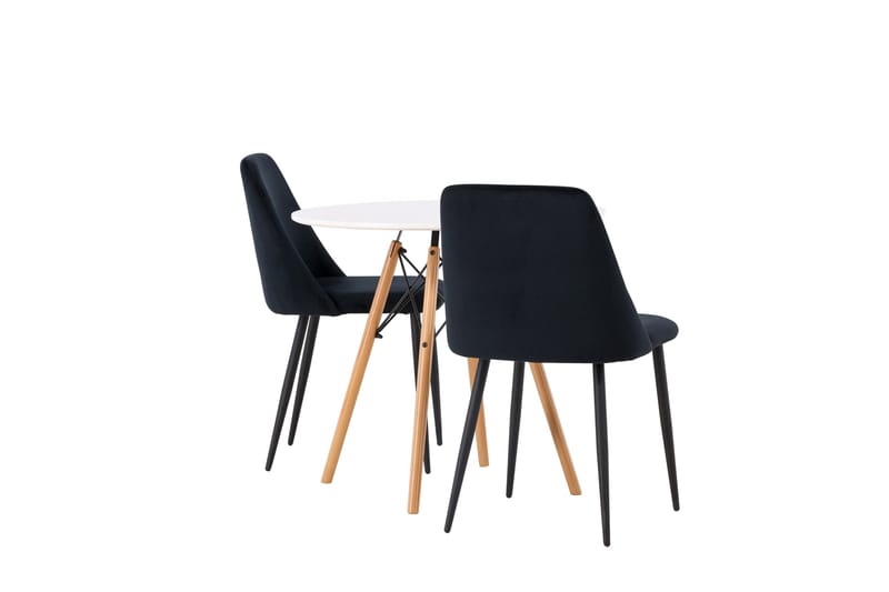 Danburi Matgrupp 60 cm Rund med 2 Night stolar - Svart - Products - Möbler - Bord & matgrupp - Matgrupp